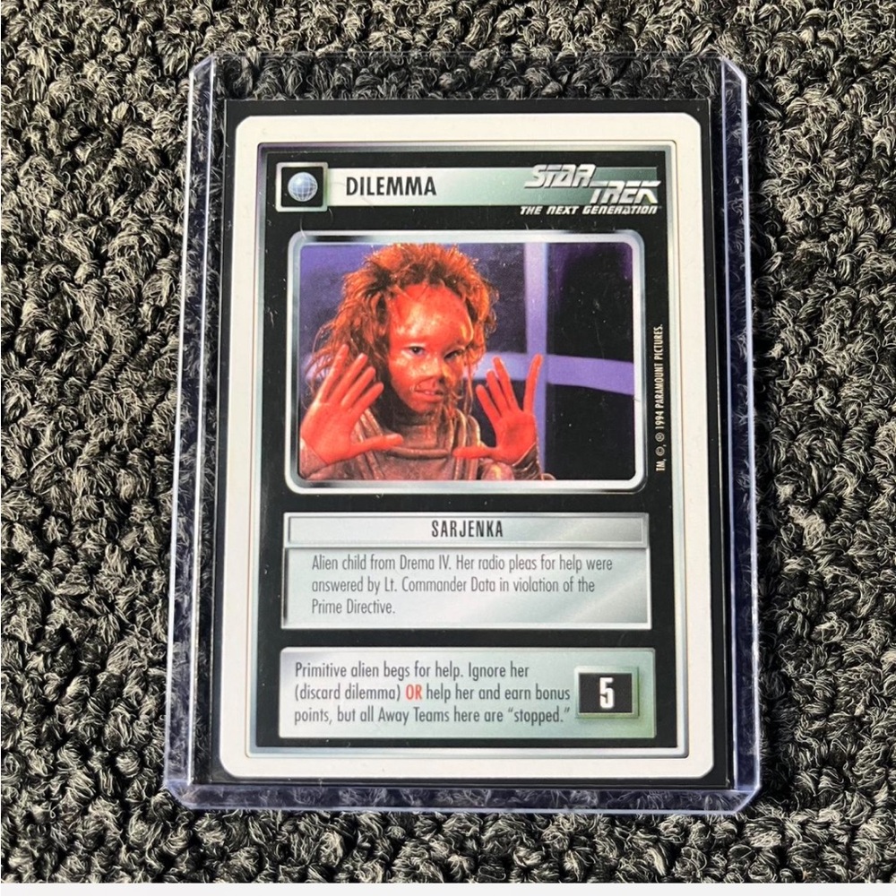 Star Trek: The Next Generation CCG Premiere Edition 1994
Dilemma Card Sarjenka